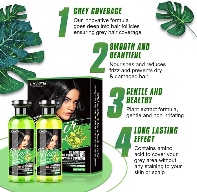 Lichen Professional Hair Color Gel Natural Black (Argan Oil)