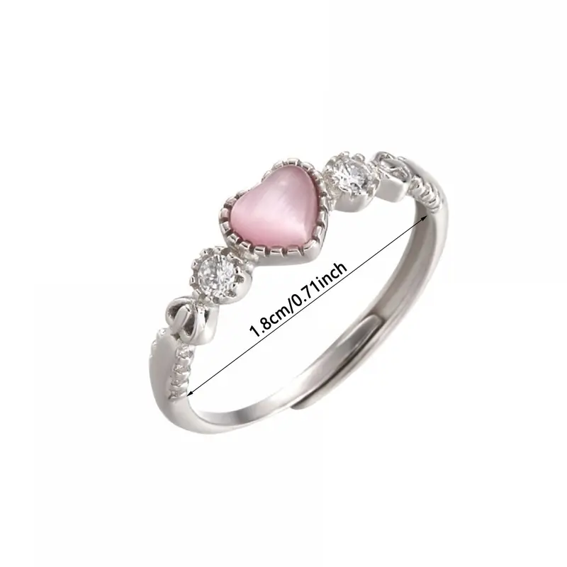 Adjustable, Elegant & Cute Heart-Shaped Adjustable Ring For Girls