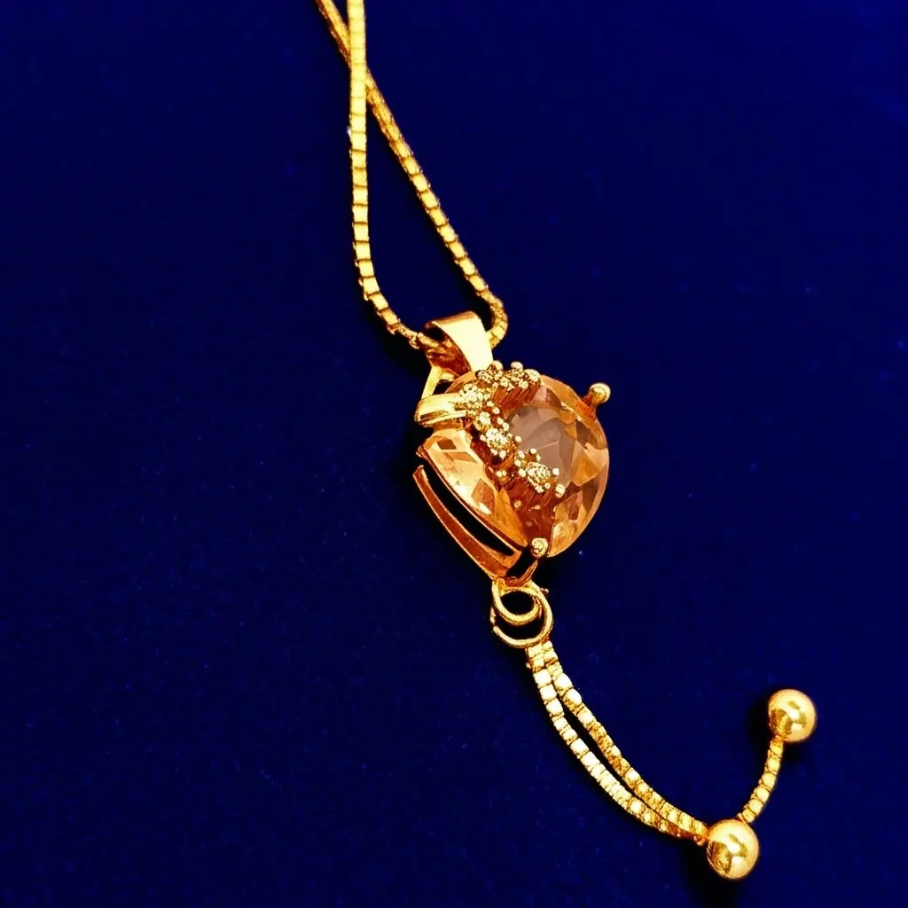 925 Sterling Golden Heart Shaped Necklace Stylish Jewelry Sparkling Heart Design Paved Shining Zirconia Gold