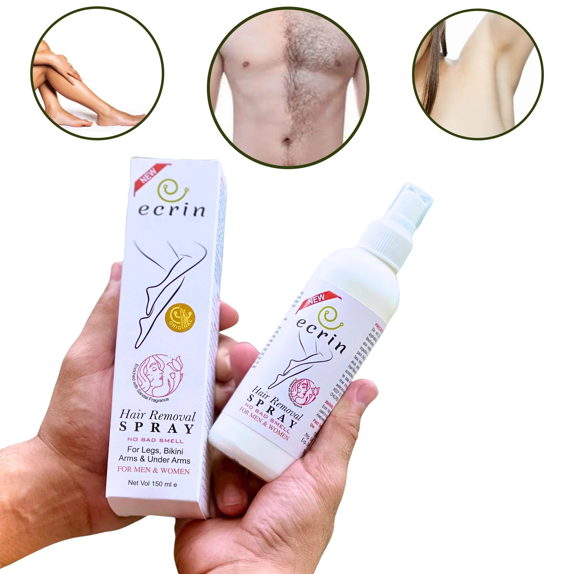 Ecrin Hair Removal Spray | For Men and Women | 100% Original
