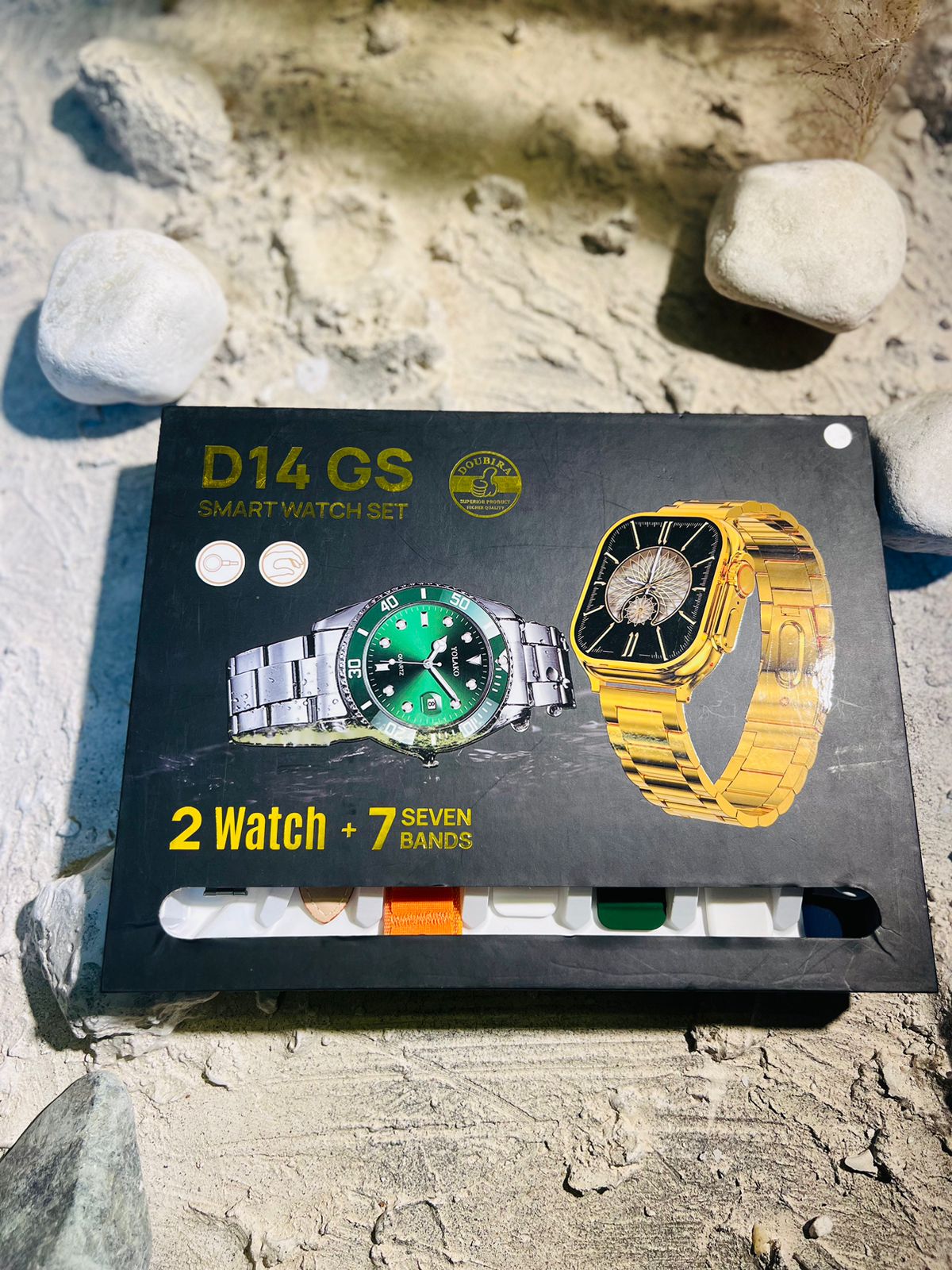 D14 GS Smart Watch set 2 watches with seven straps