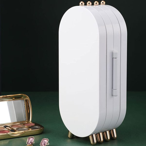 Screen Folding Jewelry Box | Jewelry Cabinet Organizer With Mirror (random Color)