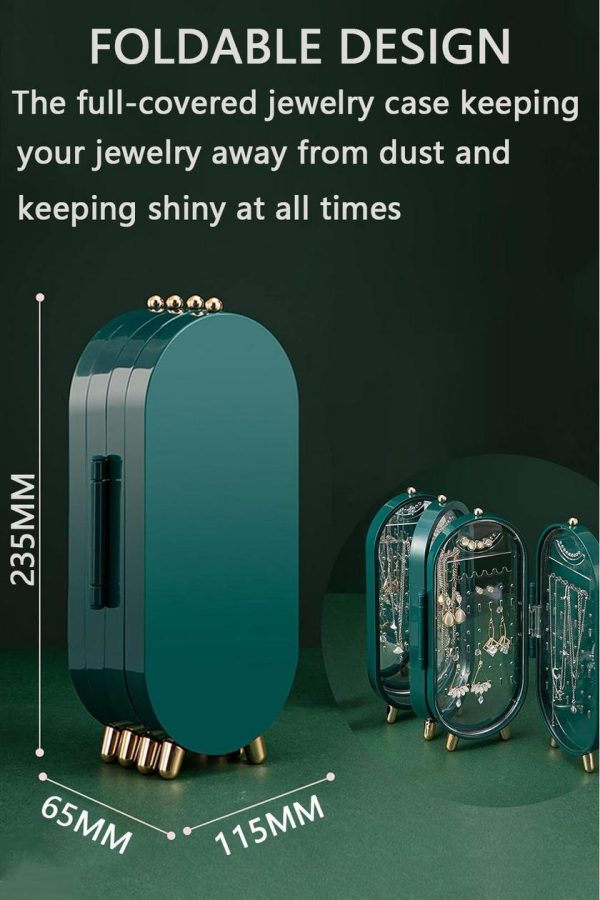 Screen Folding Jewelry Box | Jewelry Cabinet Organizer With Mirror (random Color)