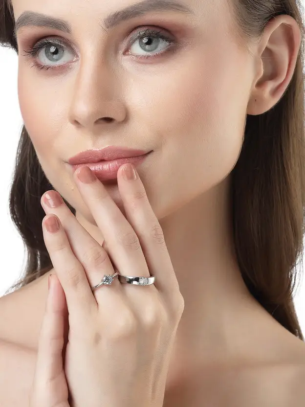 Couple Rings Pair Adjustable Love Couple Rings set Gift for Girls and Boys Silver High Quality Zircon Simple resizable